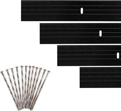 Dreamscape YardEdge Aluminum Landscape Edging - 12 Strips, 6ft Each (72ft Total), Black Duraflex Paint - Professional Quality Landscaping Border, Metal Divider for Lawn, Garden, Flowerbed