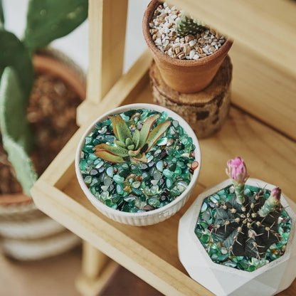 Halatool 4LB Green Aquarium Gravel for Fish Tank 0.35"- 0.6" Natural Landscaping Pebbles for Decorations Small Succulent Rocks for Indoor Outdoor Plants DIY Crafts & Vase Filler