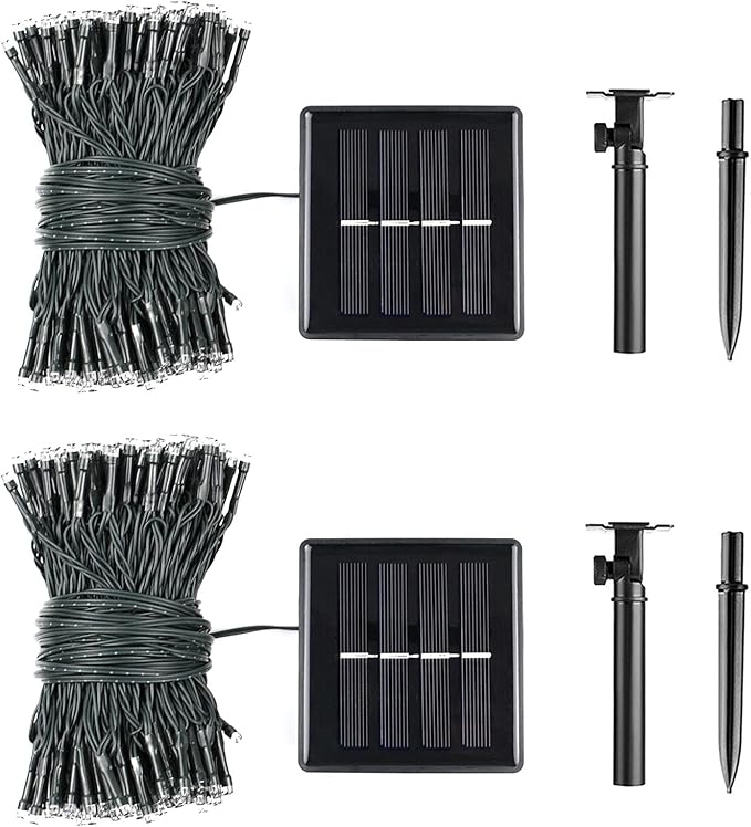 2 Pack 480 LED Solar Chrismas Lights Outdoor, 170 FT Super Long Solar String Lights for Outside with 8 Modes & Memory Function, Waterproof Twinkle Light for Xmas Tree Party Decorations (Multicolor)