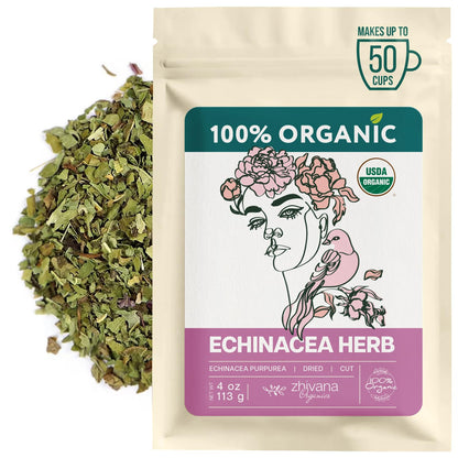 Organic Echinacea Herb (4 oz.) - Equinacea Organica - Echinacea Purpurea Loose Leaf Tea - Immunity, Respiratory System, Digestion