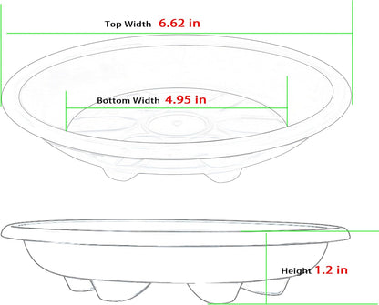 6 Pack of Plant Saucer, 6 8 10 12 inch Clear Plant Trays for Pots, Plant Water Catcher Tray, Plant Plate for Indoors Outdoors (6 inch, Clear)