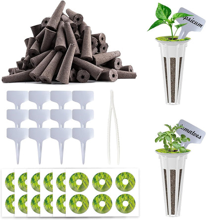 85 Pack Hydroponic Pods Supplies for Aerogarden Pods, Grow Sponges for Hydroponics, Seed Pods Kit with 36 Grow Sponges, 36 Pod Labels,12 Plant Labels, 1 Tweezer for Hydroponic Indoor Garden System