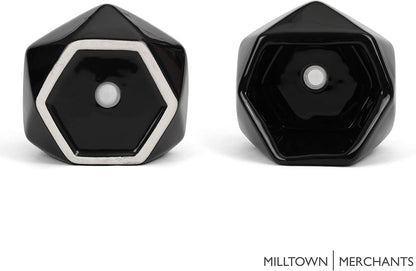 Milltown Merchants Succulent Wall Planter - Black Ceramic Mounted Planter - Succulent Plant Pot - Hanging Vase for Living Wall (1 Pack/Geometric/Black)