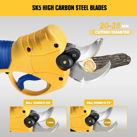 Mellif Electric Pruning Shears Compatible With DeWalt 20V Max Battery (Tool Only), Cordless Garden Pruner w/ 2,6000RPM Brushless Motor, Imported Steel Blades-25mm(0.98 Inch) Cutting Diameter