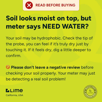 GROWIT Soil Moisture Meter for Plants - Plant Moisture Meter for House Plants - No Batteries Required