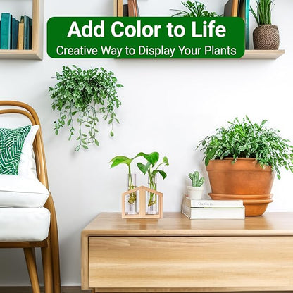 Propagation Station, Plants Terrarium, Plants Lover Gifts for Women,Plant Cutting Holder Home décor,Gifts for Women,House Warming New Home-2 Tubes-Beige