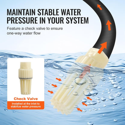 VEVOR 1.6 HP Shallow Well Pump with Pressure Tank, 1320 GPH, Automatic Irrigation Water Booster Pump with 30/50 PSI Pressure Switch for Home Garden Lawn, Certification for Drinking Water Security