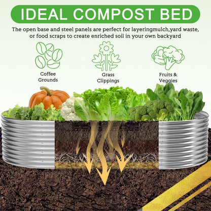 FRIZIONE 2pcs Tall Galvanized Raised Garden Bed Outdoor,Steel Garden Bed for Vegetables,Above Ground Garden Box for Flower,Metal Raised Beds for Gardening - 4x2ft