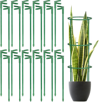 24 Pcs Plant Support Stakes, Half Round Plant Support for Indoor Plants, Stackable Garden Flower Support, Plant Stakes for Tomato, Monstera, Peony, Hydrangea Climbing Plants (6.2 "Wide X 11.6" High)