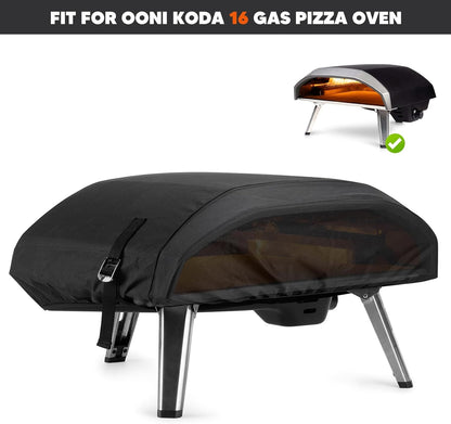 Onlyfire Pizza Oven Cover for Ooni Koda 16, Heavy Duty Waterproof Weather Resistant Dust-Proof Pizza Protective Carry Cover, Black