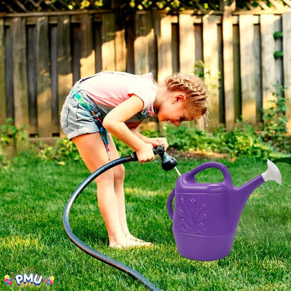 PMU 2 Gallon Watering Can - Garden Watering Can for Indoor & Outdoor Plants - Plastic Water Can with Detachable Sprinkler Head - Large Water Pot, Made in USA - Purple Pkg/12