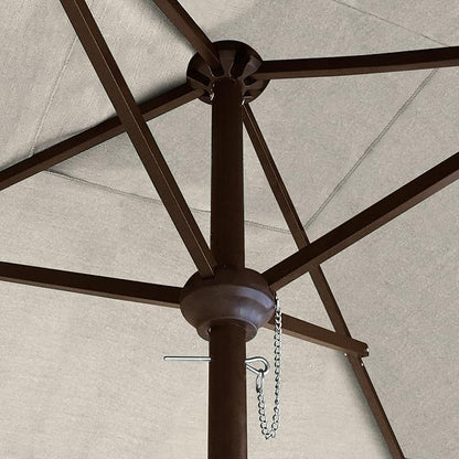 EliteShade USA 10-Year-Non-Fading 6x6Ft Square Market Umbrella Patio Outdoor Table Umbrella with Ventilation, Beige