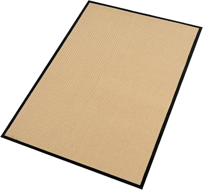 fani Heavy Duty Large Outdoor Indoor Entrance Black Doormat Waterproof Low Profile Entrance Rug Front Door Mat Patio Anti-Skid Rubber Back, 48x72 inch (Beige)