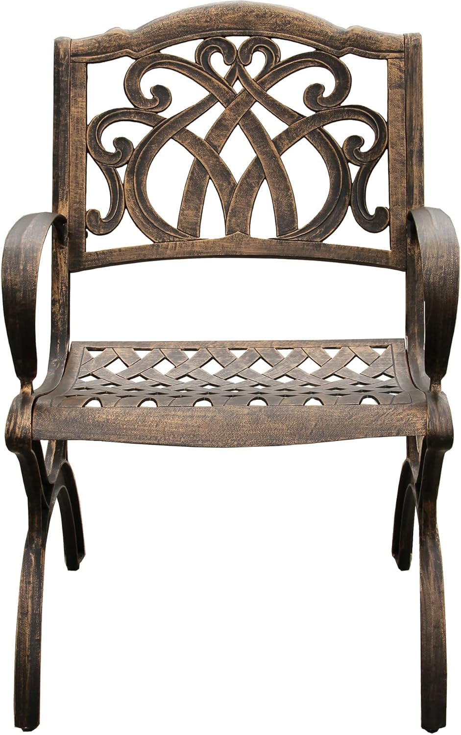 Oakland Living Ornate Traditional Outdoor Cast Aluminum Bronze Patio Dining Chair