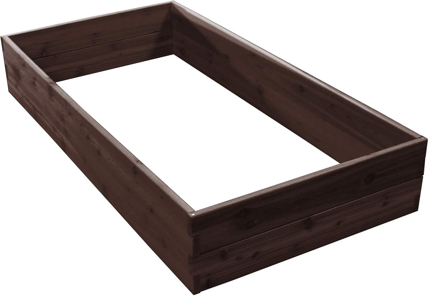 Red Cedar Wood Raised Vegetable Garden Bed - Amish Made in USA (11" Double Raised Bed, Walnut Stain)