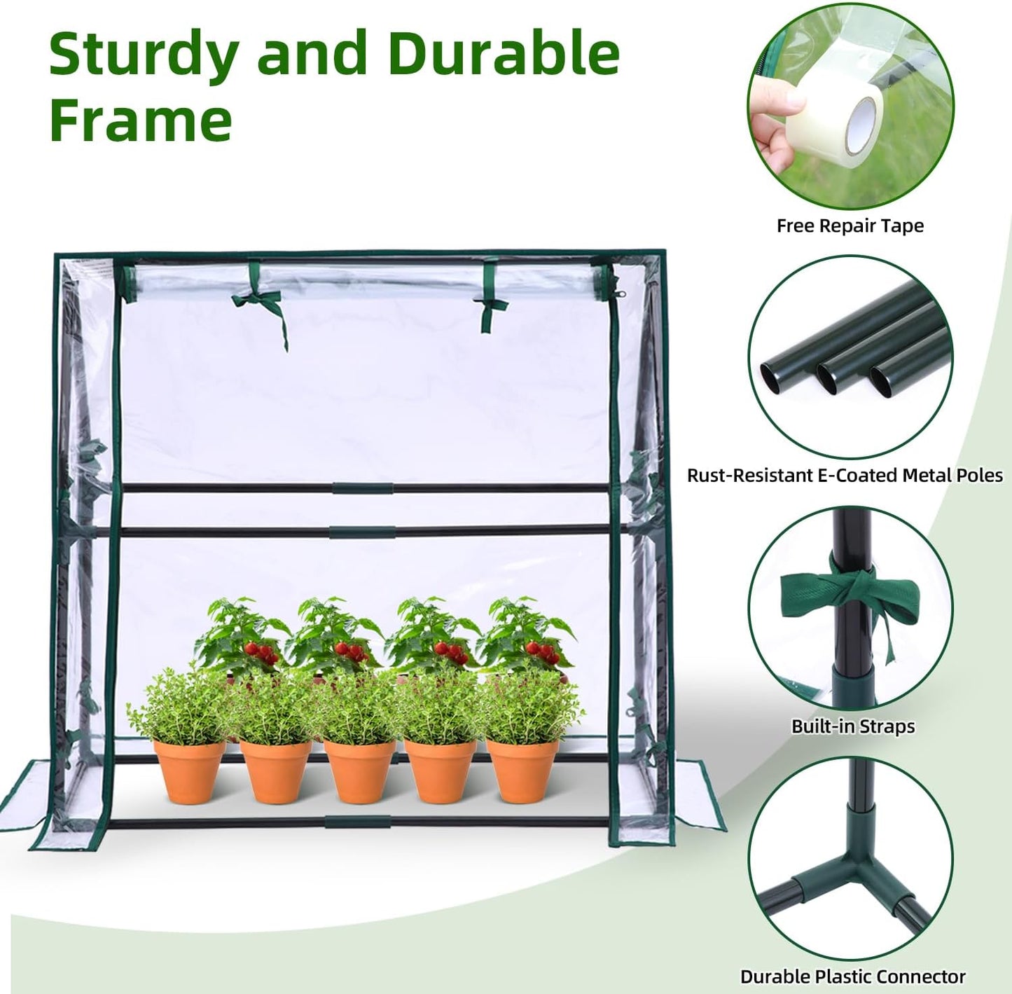 Mini Greenhouse for Indoor Outdoor: Ohuhu Tabletop Portable Green House with Waterproof Pad for Small Plants Nursery Germination, 36"x18"x33" Heavy-Duty Cover Tent Humidity Dome Seedling Accessory
