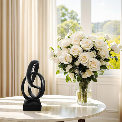 aboxoo Black Knot Decor Mobius Knot Statue, Abstract Statues, Coffee Table Decor for Living Room, Office, Modern Desk Decor