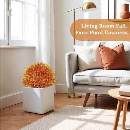 24" Artificial Cedar Topiary Ball Bushes, Set of 2 UV Resistant Fake Trees Outdoor Shrubs with Stake, Weatherproof Faux Plants for Planter, Front Porch, Garden, Yard, Patio Fall Decor