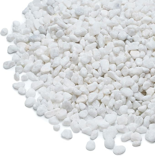 Mr. Fireglass 5 lbs White Pebbles,1/5" Natural Decorative River Rocks Aquarium Gravel for Indoor Plants, Vases, Succulents and Outdoor Garden Landscaping