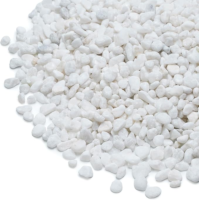 Mr. Fireglass 2lbs White Pebbles,1/5" Natural Decorative River Rocks Aquarium Gravel for Indoor Plants, Vases, Succulents and Outdoor Garden Landscaping