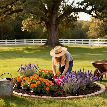 Women's Cotton Lined Leather Work Gardening Gloves, Rose Trimming, TIG/MIG Welding, Construction, Farm, Ranch Flexible Cowhide Gloves. Comfortable, Durable (Medium)
