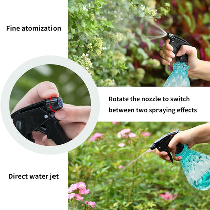 2 Pcs Spray Bottles, 500 ml/17 oz Empty Water Spray Bottles, Plastic Reusable Adjustable Mist Sprayer Squirt Bottles Containers Refillable for Cleaning Solutions, Gardening, Plants (Blue)