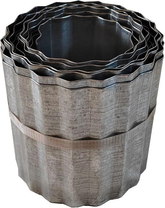 Metal Landscape Edging Border,6 inch × 40 feet Corrugated Garden Edging for Flower Bed,Lawn (Silver, 6 Inch × 40FT)