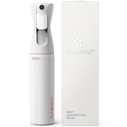 FLAIROSOL - The Original, Spray Bottle for Hair, Continuous Ultra Fine Water Mist Sprayer for Hairstyling, Barbers, Salons, Cleaning, Plants, 10.1oz/300ml (White Bottle-Coral Print)