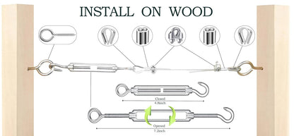 165FT Steel Cable Kit | M5 Turnbuckle & 1/8" Stainless Steel Wire Rope