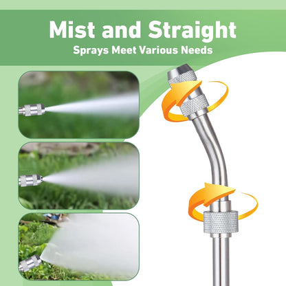 29 Inch Spray Wand for Water Pumps, Backpack Sprayer Set Include 1/2" Hose Quick Connector and 1.2m Hose, Adjustable Nozzle Sprayer Wand Replacement with Built in Shut Off Valve