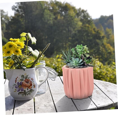 Modern Geometric Ceramic Planter Pot Minimalist Desktop Flower Container for Bonsai and Indoor Tabletop Decoration Large Pink Artistic Plant Holder for Home and Office