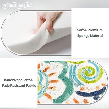 Indoor/Outdoor Chair Cushions 16x17 Inch, Patio Chair Cushions with Ties, All Weather Seat Cushions for Patio Furniture Home Garden Chair Use, Set of 4, Flower Blue