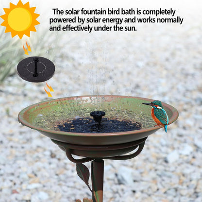 28.5" H Solar Bird Bath for Outside,Solar Fountain and Cast Iron Bird Bath,Metal Bird Baths Bubbler,Birdbaths for Outdoors,for Garden Outdoor Decoration