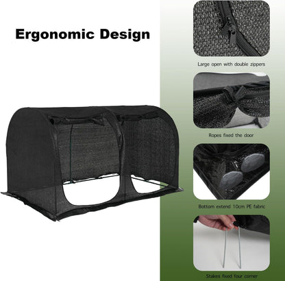 Large Tunnel 8.2'x4' Sunshade Cloth Gardening Net,Easy Set up 4FT Tall Crops Shade Cover, UV Resistant Plant 80% Sunblock Net for Vegetables,Fruits and Mini Flower Pot with Stakes and Carry