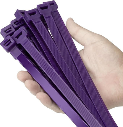24 inch Purple Zip Ties Heavy Duty 50 PACK, 250 LBS Ultra Exclusive Strong Plastic Wire Ties, Large Cable Ties Extra Long Tie Wraps, Indoor and Outdoor UV Resistant