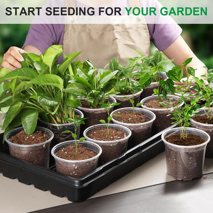 100 Pack 4 Inch Clear Plant pots with Drainage Holes, Transparent Nursery Seeding Pots, Flexile Seeds Starter Pots, Seeds Germination (4Inch,100P,Clear)