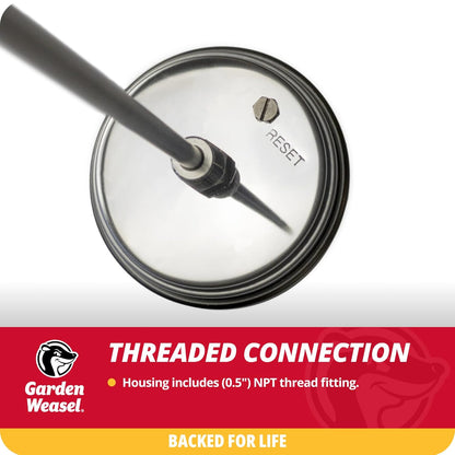 Garden Weasel Analog Soil & Composting Dial Thermometer - 36-Inch Probe | Measures 0 to 220 Degrees Fahrenheit | Soil Temperature, Worm Compost | 98001-A