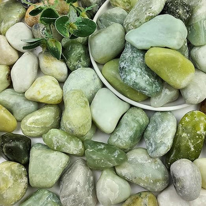 20LB Succulent Jade Pebbles for Landscaping, 1.2-2 Inch Natural Decorative Polished Stones, River Rocks for Landscaping, Vase, Flowerpot Decoration, Indoor Decoration and Garden Decoration