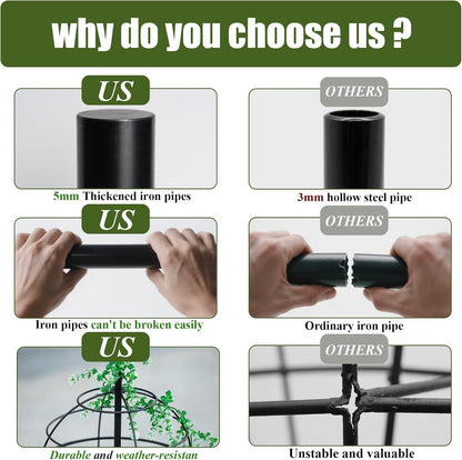 Obelisk Trellis - Elegant 49.5 x 12 Inch Metal Climbing Plant Support for Outdoor Roses, Potted Vines, and Flower Gardens - Perfect Decorative Accent for Home and Garden Decor