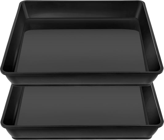 Square Plant Saucer 16 Inch 2 Pack, Duty Plastic Plant Saucer, Heavy Duty Plant Pot Saucers, Garden Large Deep Plant Trays for Pots, Planters for Indoors and Outdoors Plants.