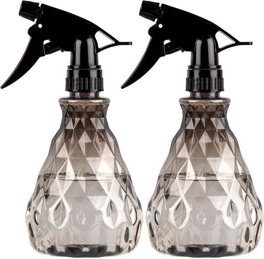 2 Pcs Spray Bottles, 500 ml/17 oz Empty Water Spray Bottles, Plastic Reusable Adjustable Mist Sprayer Squirt Bottles Containers Refillable for Cleaning Solutions, Gardening, Plants (Grey)