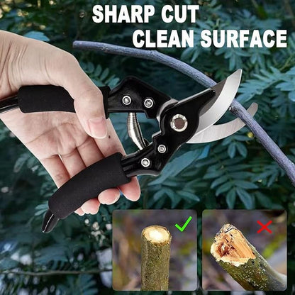 Bypass Pruning Shears Garden Clippers, Gardening Scissors with Sharp, Rust Resistant Steel Blade