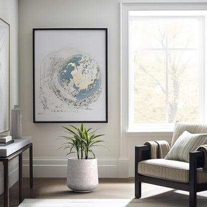 Kante 11.6" Dia Round Concrete Planter, Outdoor Indoor Large Plant Pots Containers with Drainage Hole and Rubber Plug for Home Garden Patio, Light Gray