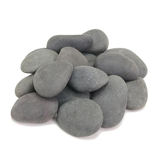 20LB Black Stones Pebbles River Rocks, Natural Beach Pebbles, 3-5" Garden Decorative Stones-3-5 Large Plant Rocks,Ideal for Aquarium, Home Decor