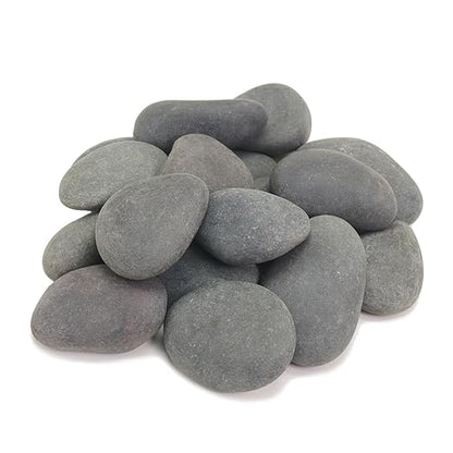 20LB Black Stones Pebbles River Rocks, Natural Beach Pebbles, 3-5" Garden Decorative Stones-3-5 Large Plant Rocks,Ideal for Aquarium, Home Decor