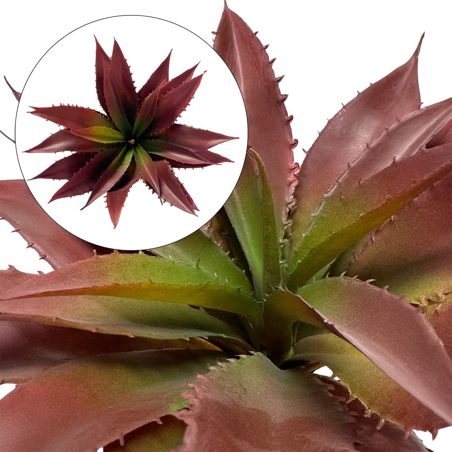 12.5 Inch Artificial Aloe Plant - Large Faux Succulents (Unpotted), Realistic Fake Plants for Home Decor Indoor Outdoor (Red)