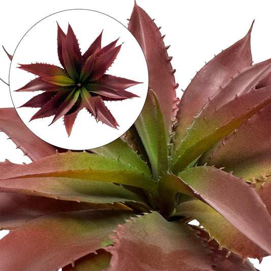 12.5 Inch Artificial Aloe Plant - Large Faux Succulents (Unpotted), Realistic Fake Plants for Home Decor Indoor Outdoor (Red)