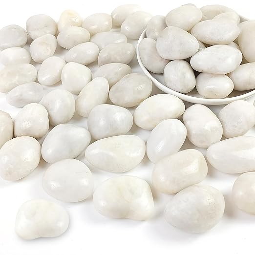 40LB White River Rocks for Landscaping,1-2.2 Inch Polished Pebbles for Plants, Decorative Stones for Landscaping. Succulents, Crafting,Fish Tank,Garden,Vase Filler, Outdoor Decoration