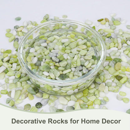 10 lbs Jade Pebbles for Indoor Plants, Decorative Pebbles for Bamboo, Vase, 3/8" Plant Gravel for Pots Indoor, Highly Polished Small River Rocks