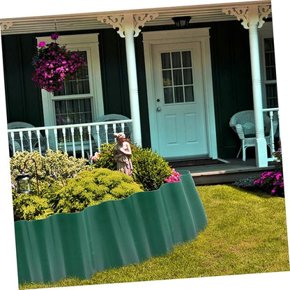 2 Rolls Reusable Plastic Lawn Border Fence Flexible Landscape Edging Kit for Garden Beds and Balconies Decorative Plant Fence Easy DIY Green Garden Trim